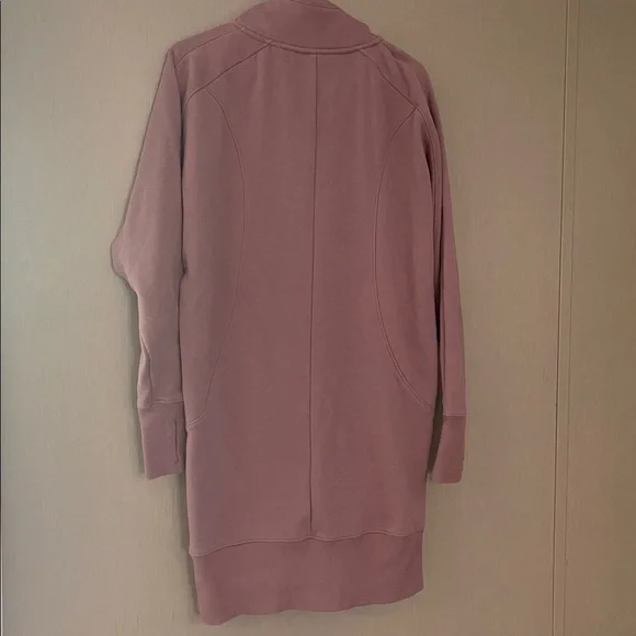 Athleta Cozy Karma 1/4 Zip Sweatshirt Dress mauve medium - Picture 8 of 11